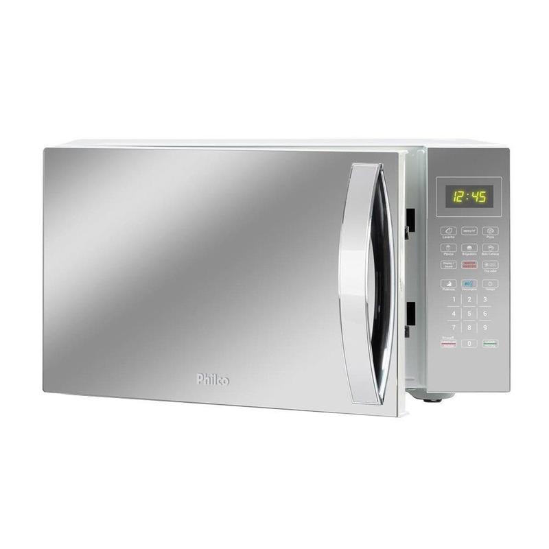 Micro-Ondas Philco 28 Litros PMO30E, Porta Espelhada, Branco